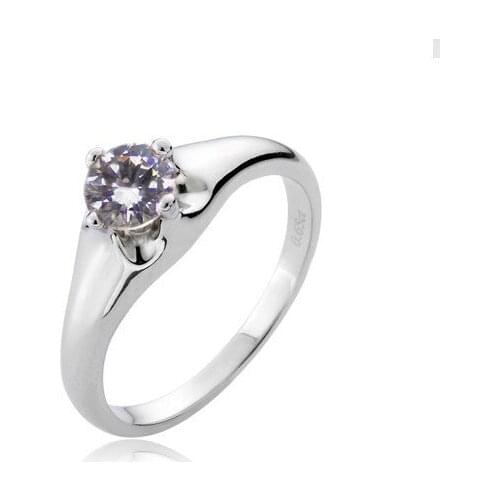 Blossom 0.65 CT wedding Diamond ring for women sterling silver platinum plated stamped Pt950 engagement ring Luxury