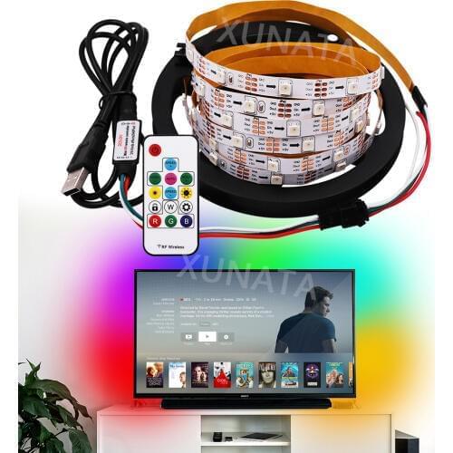 1M 2M 3M 4M 5M WS2812B RGB USB LED Strip 5V Addressable WS2811 Built in SMD 5050 Waterproof TV Back Light+USB 14Key Controller