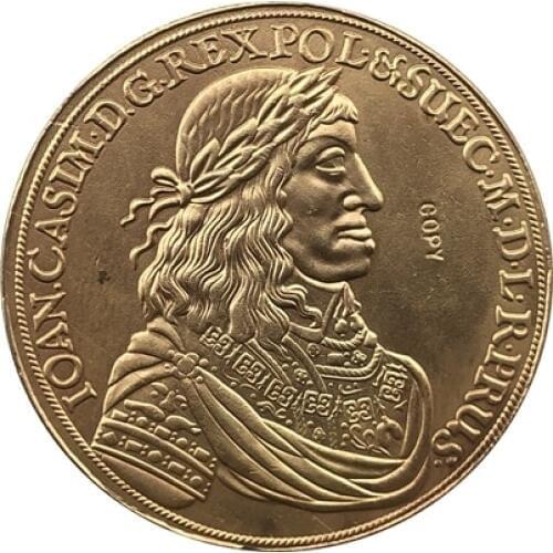 24-k Gpld-Plated 1660 Poland coins COPY 42mm