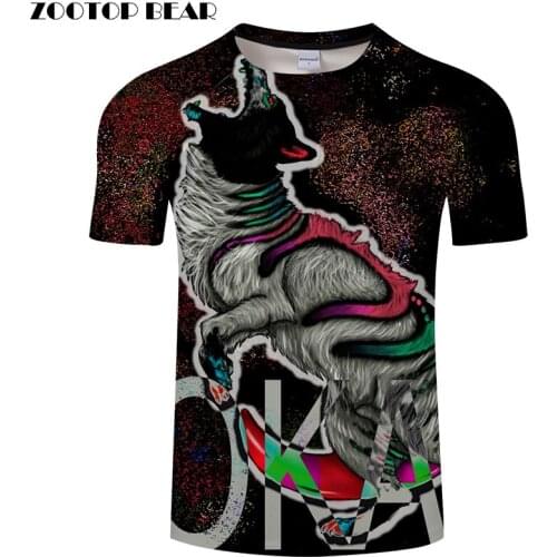 Cartoon Wolf 3D tshirt Mens tshirt Funny t shirt Anime t-shirt Streatwear Tee Anime Top ShortSleeve Camiseta DropShip ZOOTOPBEAR