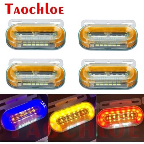 4Pcs 12V 24V Truck Side Marker Lights Trailer LED Lamp Additional Turn Signal Boat Lorry Car External Clearance Light