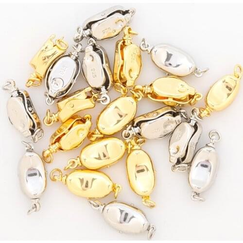 5Pcs Copper Metal Necklace Buckles Silver Plated Beads For Bracelets Connectors DIY Jewelry Components Making Accessories 27212