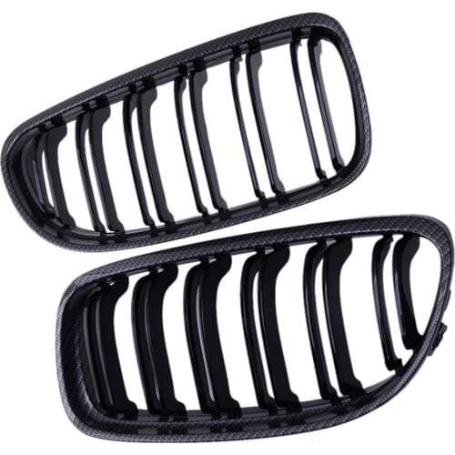 51137157275 51137157276 1 Pair Car Carbon Fiber Style Double Slat Front Kidney Grille Fit for BMW E90 E92 E93 M3
