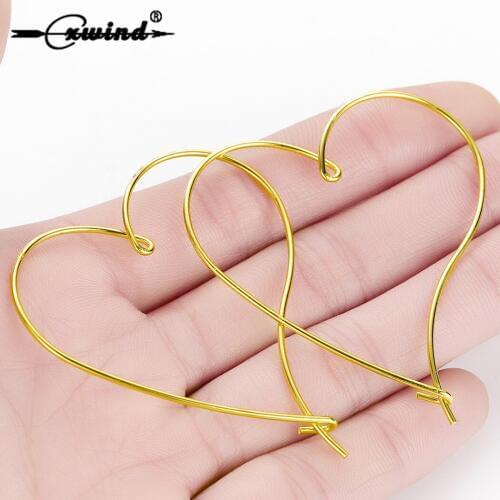 Cxwind Unique Desing Large Hollow Heart Spiral Earrings Simple Wire Earrings for Women boucle d'oreille femme 2019 Bijoux