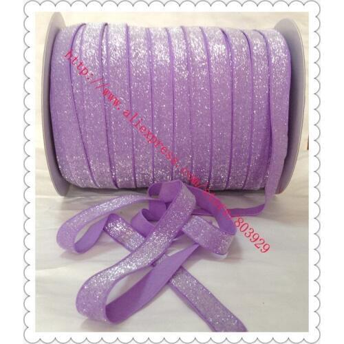 Stretch Hyacinth Metallic Velvet Ribbon Sparkle Ribbon 5/8" Elastic Frosted Hyacinth Glitter Ribbon