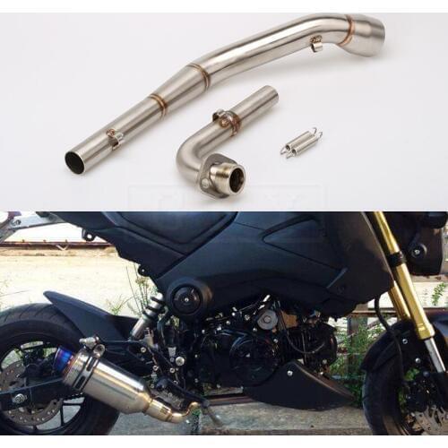 Motorcycle Exhaust Muffler Middle Pipe and Front Link Pipe Full System For Honda MSX 125 Grom MSX125 2013 2014 - 2017 Slip-on 15