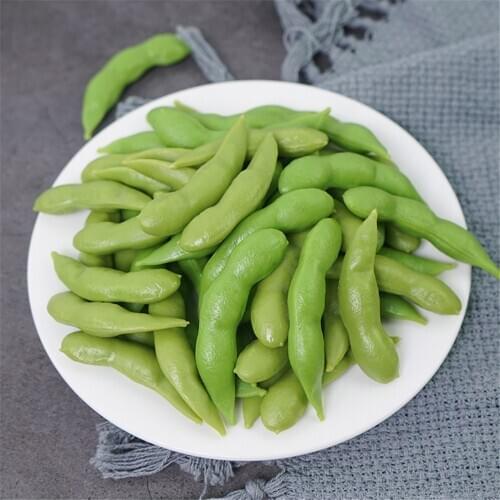 Simulation Faux fake vegetables hotel dining room restaurant store shop decoration green soy bean artificial vegetables model