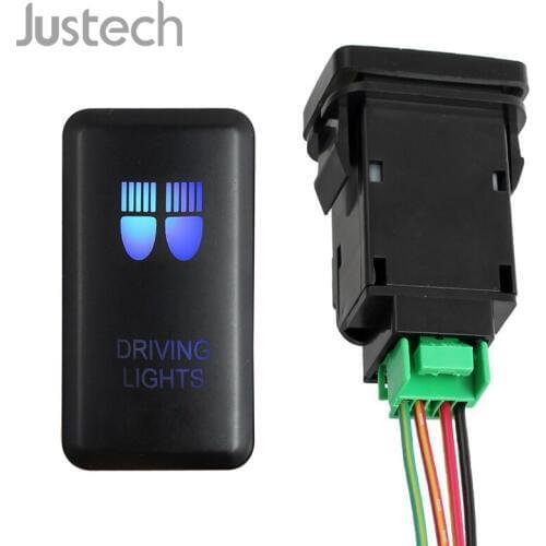 Justech Car Switch ON - OFF PUSH LED Driving Light Push For Toyota Rocker Hilux Landcruiser Black High Performance Switch