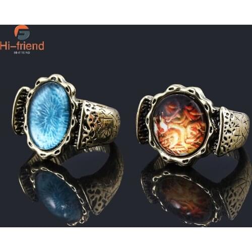 Game Dark Souls Men Ring Devourer of Gods Aldrich Vintage Ring Cosplay Prop Halloween Party Gift Jewelry