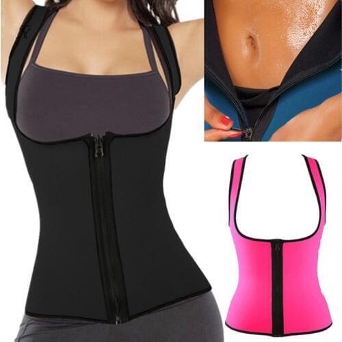 Women Waist Trainer Corset Zipper Shapewear Body Shaper Tummy Fat Burning Waist Cincher Trimmer Band Belt Strap