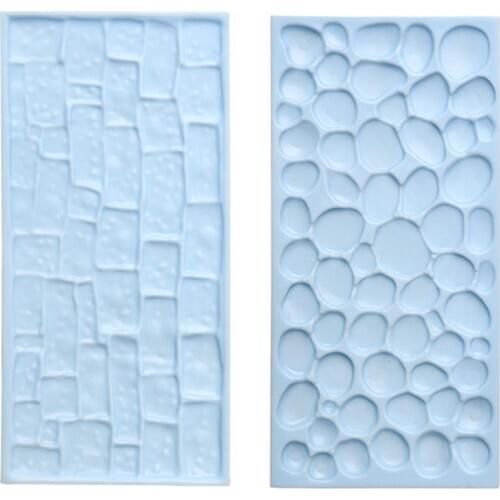 2pcs Tree Bark Texture Wood Pattern Stone Mat Fondant Silicone Mould Cake Decoration Sugar Mold Baking Sugarcraft Chocolate Mold