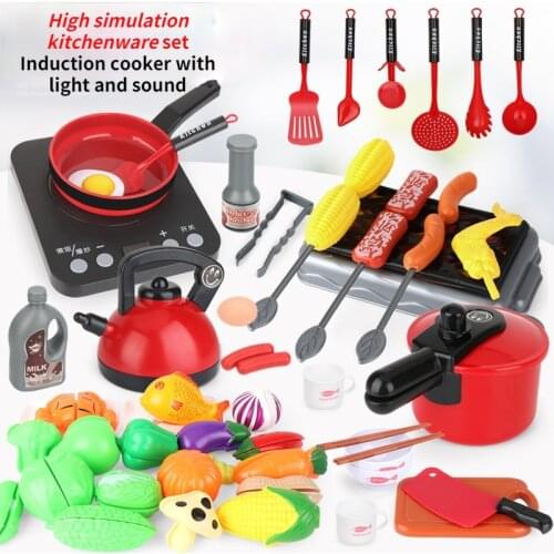 Mini Kids Kitchen Cookware Pot Pan Pretend Toy Cook Simulation Utensils Set DIY For Girls Boy House Children Role Play Game Gift