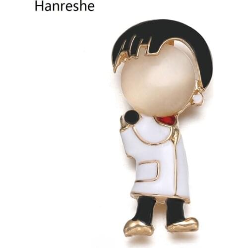 Fashion Opal Enamel Medical Doctor Brooch Pin Cute Cartoon Doctor Nurse Lapel Backpack Badge Pins Jewelry Gift Accessories