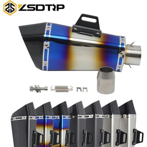 ZSDTRP Motorcycle Modified Scooter GY6 Stainless Steel Muffler Pipe With DB Killer For AK Yoshimura Motorbike Exhaust