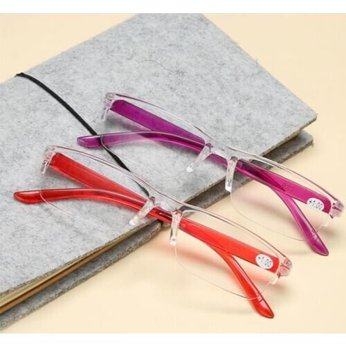 Fashion Retro Square Anti-blue Reading Glasses Man Woman Unisex Portable Ultra-light Half-frame Reading Glasses +1.0 To +4.0