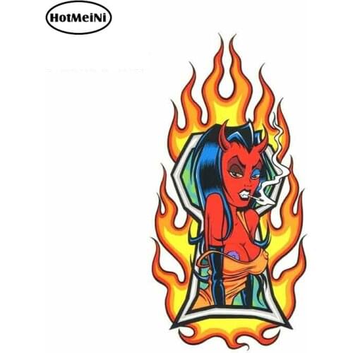 HotMeiNi 13cm x 6.6cm Cartoon Sexy Devil Girl Funny Car Stickers RV VAN DIY Fine Decal Waterproof Anime Trunk Truck Graphics