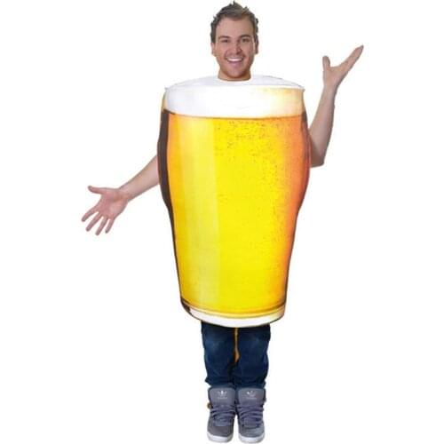 Men Beer Mug Jumpsuit Costume Oktoberfest Costume Halloween Cosplay Funny Costume For Adult Oktoberfest Stage Costumes Clothes