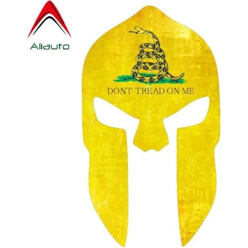 Aliauto Cover Scratch Car Sticker Spartan Helmet Yellow Snake Dont Tread on Me Personality Decal Waterproof PVC for VW,15cm*8cm