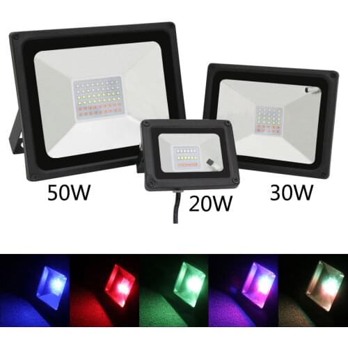 RGB LED Flood Light 20W 30W 50W LED Spotlight Reflector Spotlight IP65 CONDUCTED Spotlight Spot Projector Remote Control