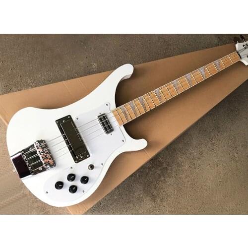Factory Outlet-4 Strings White Electric Bass withMaple Fretboard