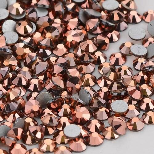 Rose Gold Crystal Silver Back FlatBack Glass Rhinestones Non-HotFix Nail Art Crystal Decorations Flat Back Rhinestones Crystal