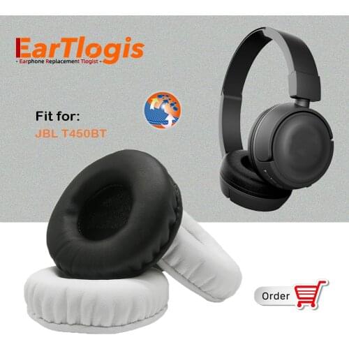 EarTlogis Replacement Ear Pads for JBL T450BT T 450BT 450 BT Wireless Bluetooth Headset Parts Earmuff Cover Cushion Cups pillow