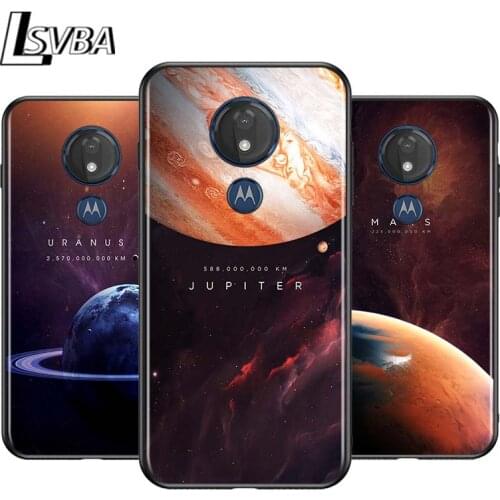 Solar System Planets Earth for Motorola G9 G8 G E7 E6 One Play Marco Hyper Fusion Stylus Power Edge Plus Black Phone Case
