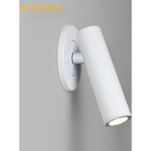 Modern Embedded Rotating Head LED Wall Lamps Hotel Bedroom Bedside Light Study Reading Aluminum Wall Sconce White Black Chrome