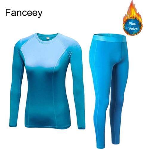 Fanceey Warm Long Johns for Women Thermal Underwear Plus Velvet Winter Thermal Clothing Woman Set Second Skin Winter Female