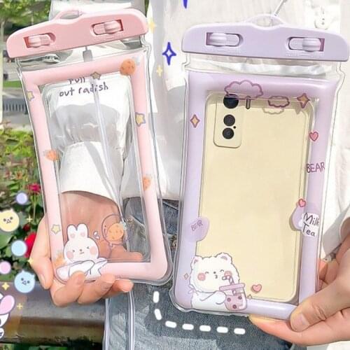 Universal Clear Mobile Phone Dry Pouch Waterproof PVC Cell Phone Bag for Swimming Diving Water Sports Phone Case Bag Beach Pool