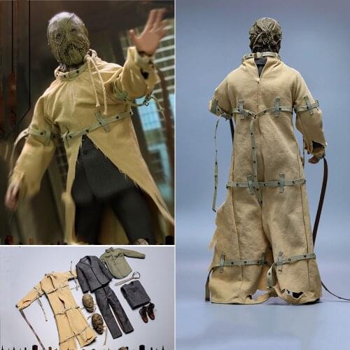In Stock Collectible 1/6 Scale Villain Scarecrows Head 12 inches Figure Body Clothing Accessory Model for Fans Christmas Gifts