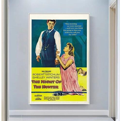 V0852 The Night of the Hunter Vintage Classic Movie Wall Silk Cloth HD Poster Art Home Decoration Gift