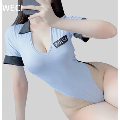 WECI Sexy Murder Police Officer Uniform Female Erotic Clothes Identity V Cosplay Anime Costume For Women Sex Cop Spandex Catsuit