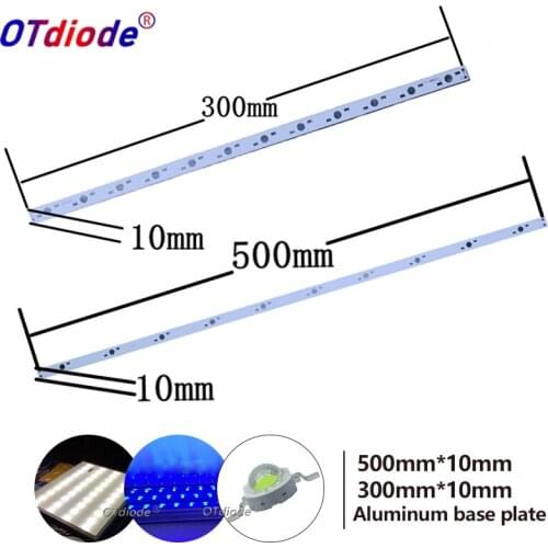 10pcs 10W 30W LED 36W Aluminum Base Plate 500mm*10mm 300*10mm Rectangle Lamp pcb For High Power LED Lights