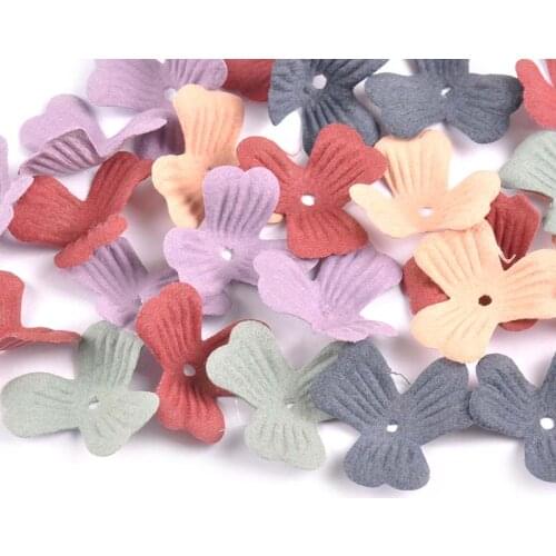 50pcs 30mm Mixed Color Artificial Flowers Cap Home Wedding Decoration DIY Scrapbookings Die Cut For Sticker Paper Flowers C1981