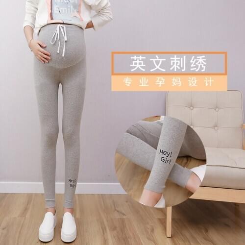 8806# Maternity Pants Spring Autumn Elastic Waist Belly Support Pants Letter Printing Maternity Leggings Trousers