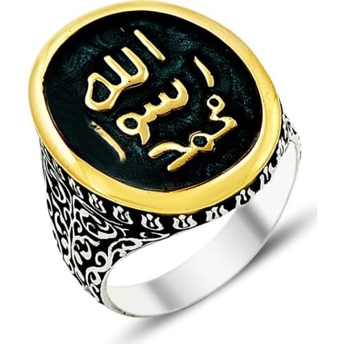 925 Silver Religion Motif Printed Cultural Rings for Men