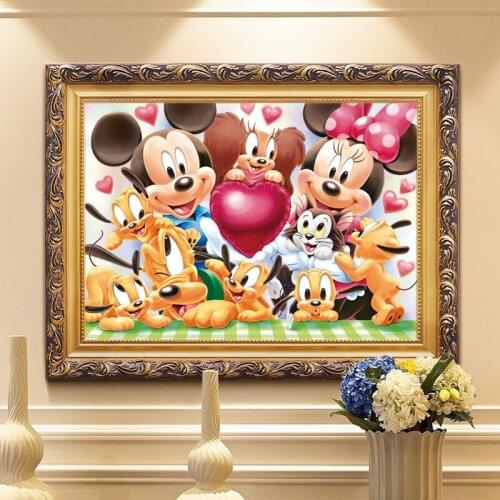 Disney Mickey Minnie DIY 5D Diamond Painting Full Round Mosaic Diamond Embroidery Picture Cross Stitch Kits Home Decor Gift
