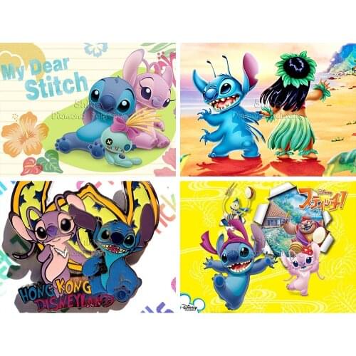 5D Diamond Painting Disney New Arrivals Cartoon Lilo Stitch and Angel Set Alien Dog Hobby Art DIY Full Drill Mosaic Home Decor
