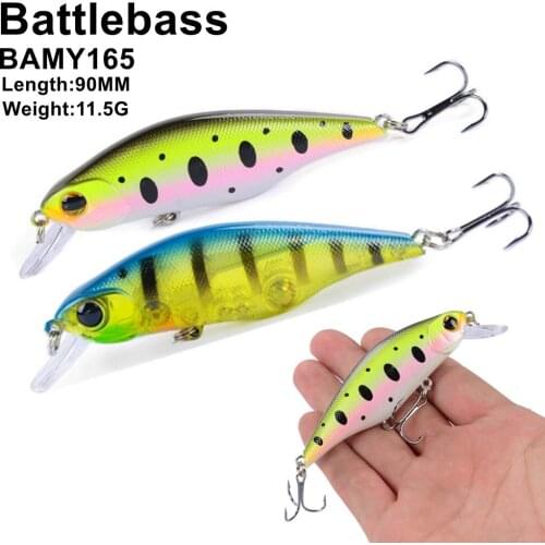 BATTLEBASS 1PCS Fishing Lure 90mm 11.5g Classical Crankbait Fat Minnow Fishing Bait Rattle Wobbler Isca Artificial Japan Pesca