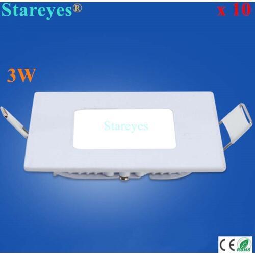 Free shipping 10 pcs Square LED panel light 3W 250LM AC90-265V SMD 2835 led ceiling light downlight bulb droplight lamp lighting
