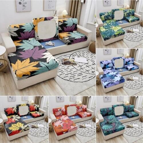 Tropical Leaves Elastic Sofa Seat Cushion Cover Chair Cover Stretch Removable Sofa Slipcover Furniture Protector 1/2/3/4 Seater