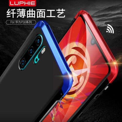 Case For Huawei P30/huawei P30 Pro Original Luphie Aluminum Cap + Pc Frame + 9h Glass Back Dual Color Cover For P30/p30 Pro