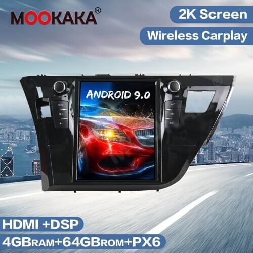 For Toyota Corolla 2014+ Android Car Multimedia Player 64GB Tesla Vertical Radio GPS Navigation Auto Stereo Wireless Carplay PX6