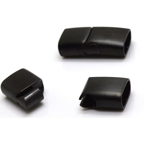 Engrave Logo 5pcs/Lot Hole Size: 10*5mm Matte Black Stainless Steel Magnetic Clasp for Leather Cord Magnet Lace Buckle Bracelet