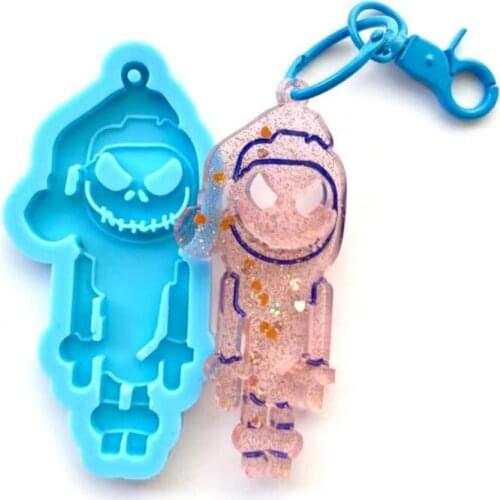 Halloween Themed Skeleton Frame Keychain Epoxy Resin Mold Jewelry Pendant Silicone Mould DIY Crafts Ornaments Mold