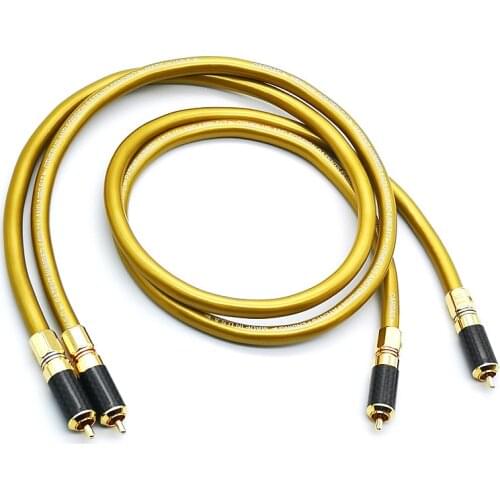 HI Fi cable pair Hifi audio yterHexlink Golden 5-C With carbon fiber RCA plug connector cable audio cable