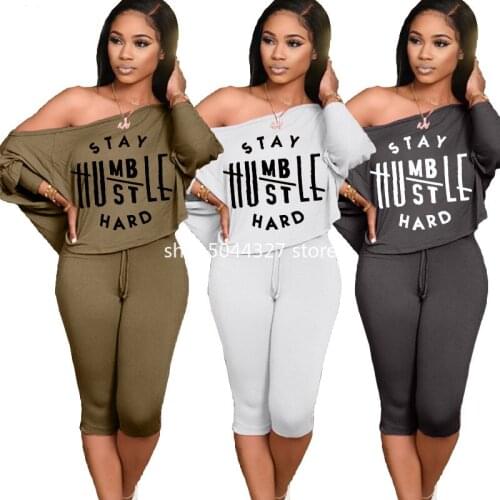 Two Piece Set Tracksuit Women Clothes African Dresses Dashiki Sloping Shoulder Top Shorts Pant Suits Jogging Vetement Femme 2021