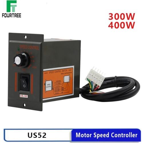 Motor Speed Controller US52 300W 400W AC 220V 50/60Hz Motor Speed Pinpoint Regulator Controller Forward&Backward Motor Governor