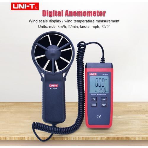 UNI-T UT363S Mini Anemometer Auto range Data hold Wind Speed Meter Temperature tester MAX/MIN/AVG Wind Level 0~12